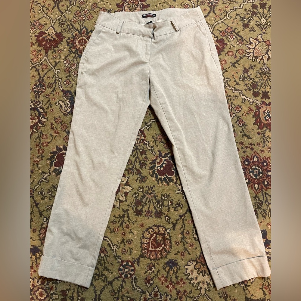 Dalia Collection-Modern Fit Tan Pants